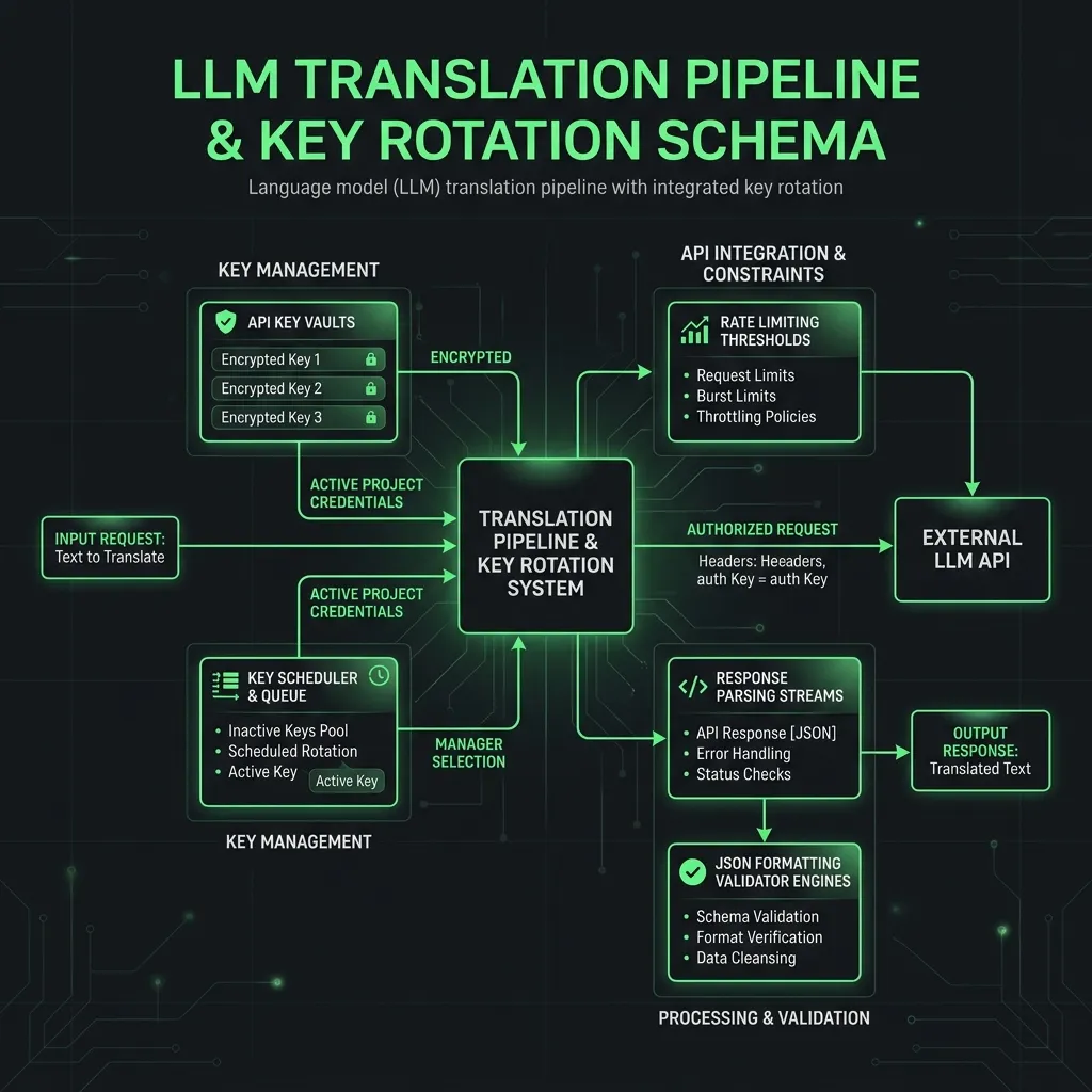 LLM Translation and Key Rotation System Schema