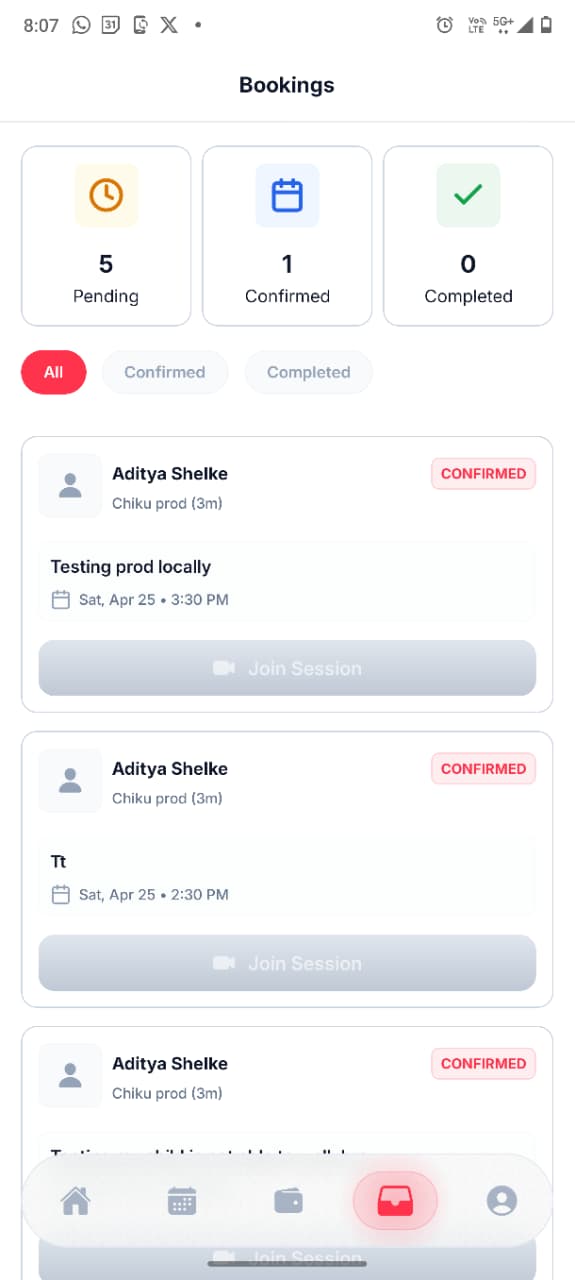 FlashCard Player, Expert Profile & Bookings Dashboard