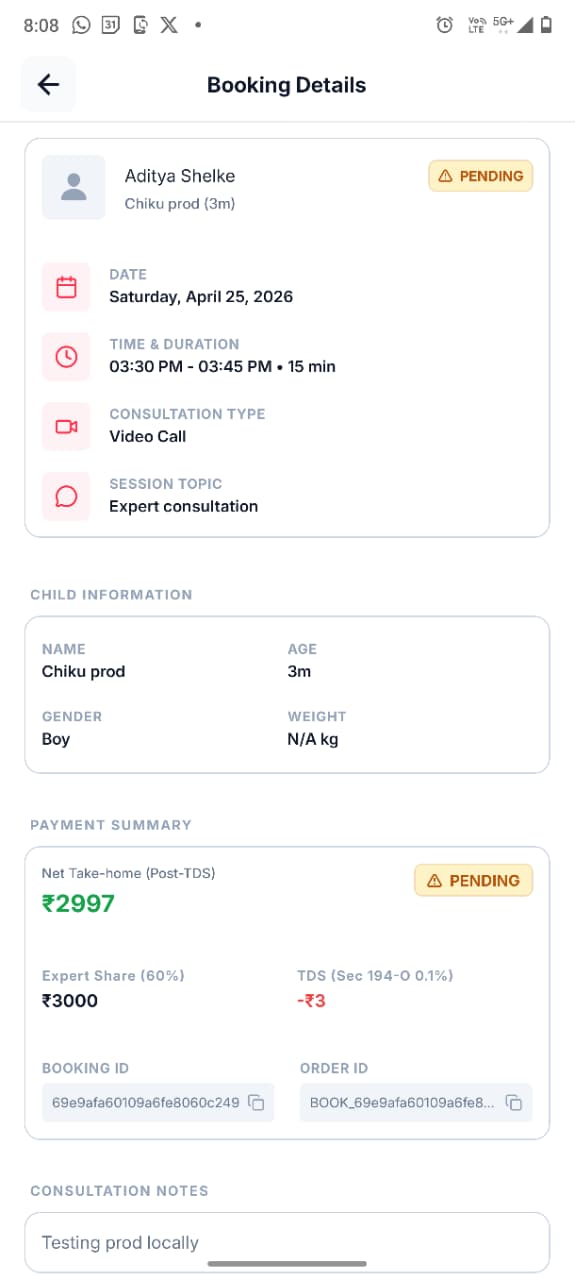 Consultation Booking Detail, Revenue Breakdown & Specialization