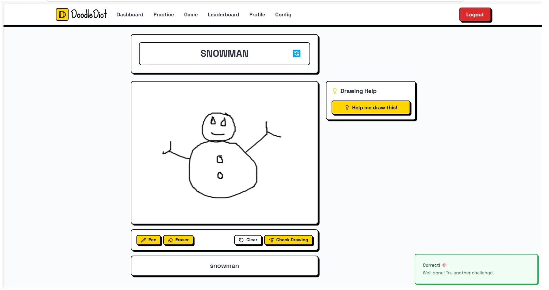 DoodleDict: AI Sketch Recognition Game screenshot 5