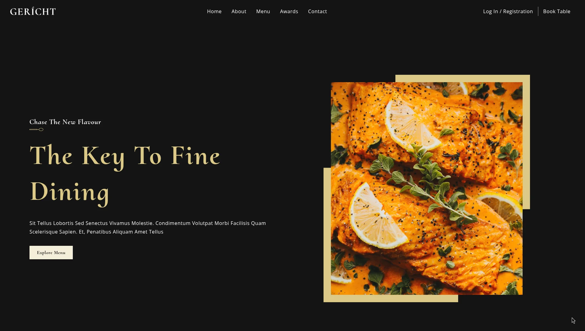 Gerícht: Restaurant Website screenshot 1