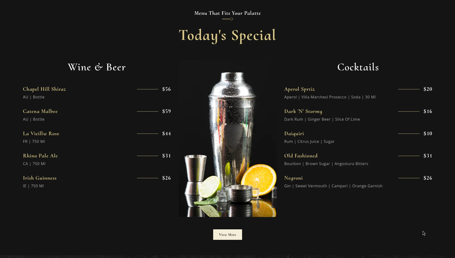 Gerícht: Restaurant Website screenshot 3